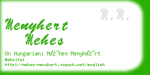 menyhert mehes business card